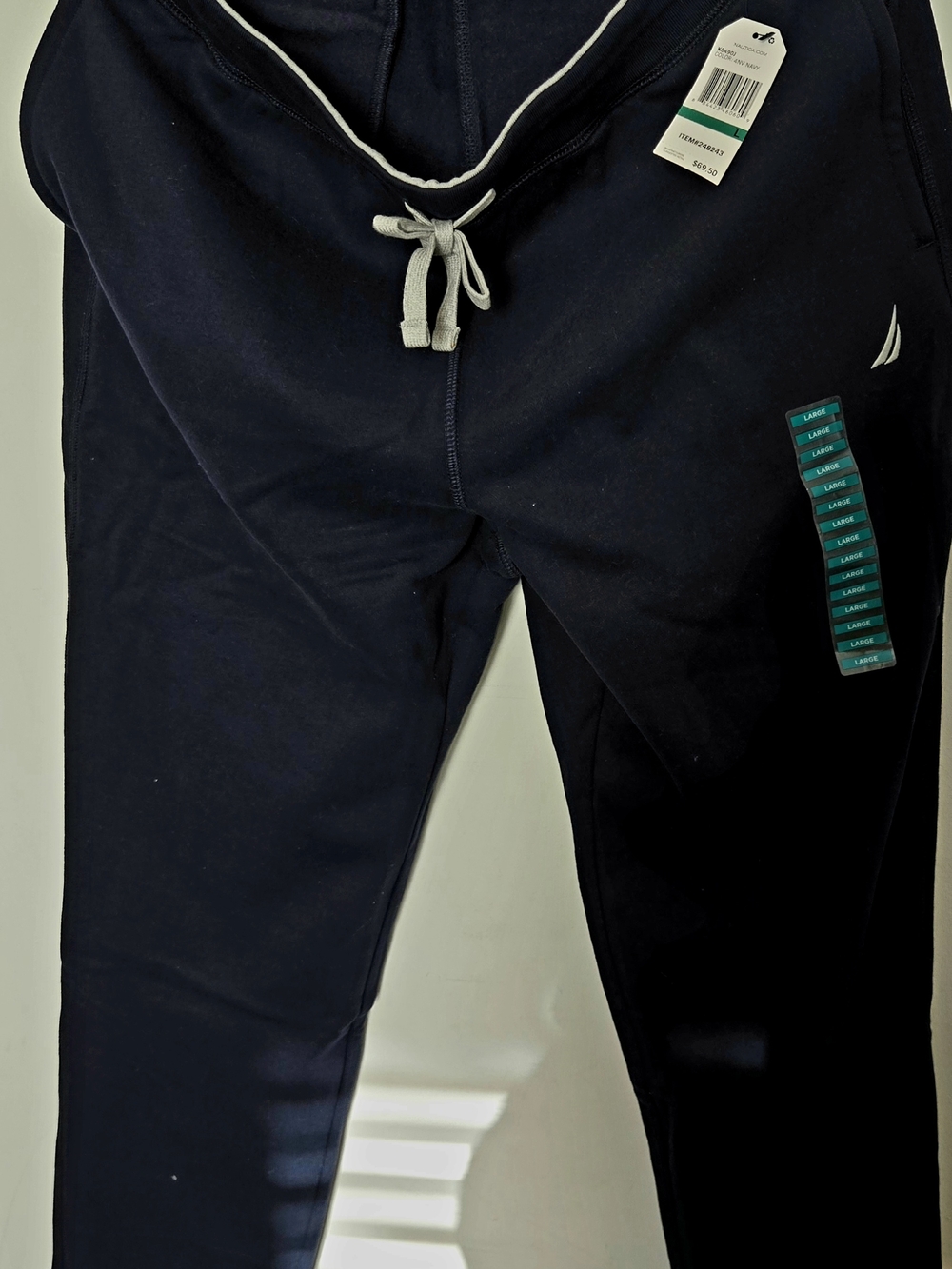 Nautica Navy Joggers with Light Gray Drawstring